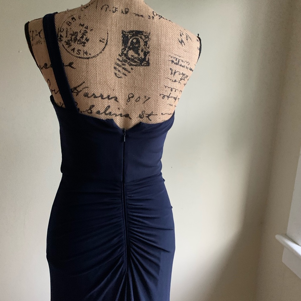 Xscape blue one shoulder dress size 4 - Picture 8 of 16